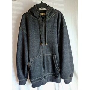 BTL Beyond The Limit Full Zip Knit Hoodie Acrylic Gray Men's XL Hooded Pockets